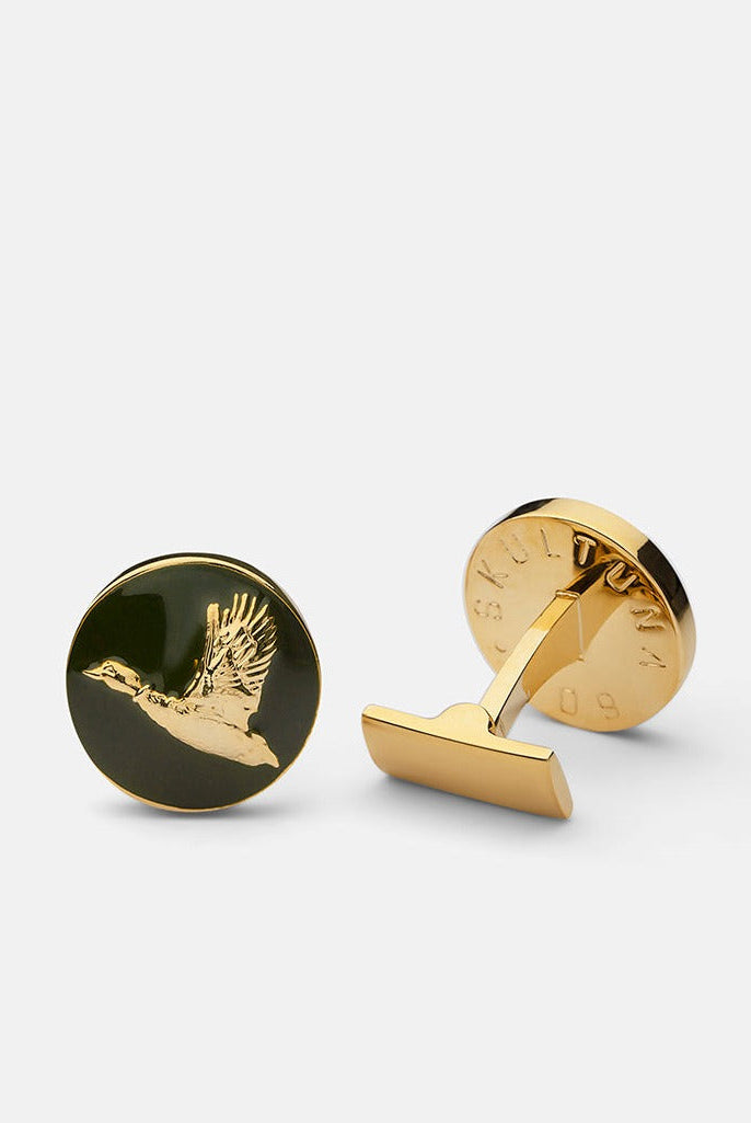 Hunter Cufflinks - Gold plated - Flying Duck — Skultuna 1