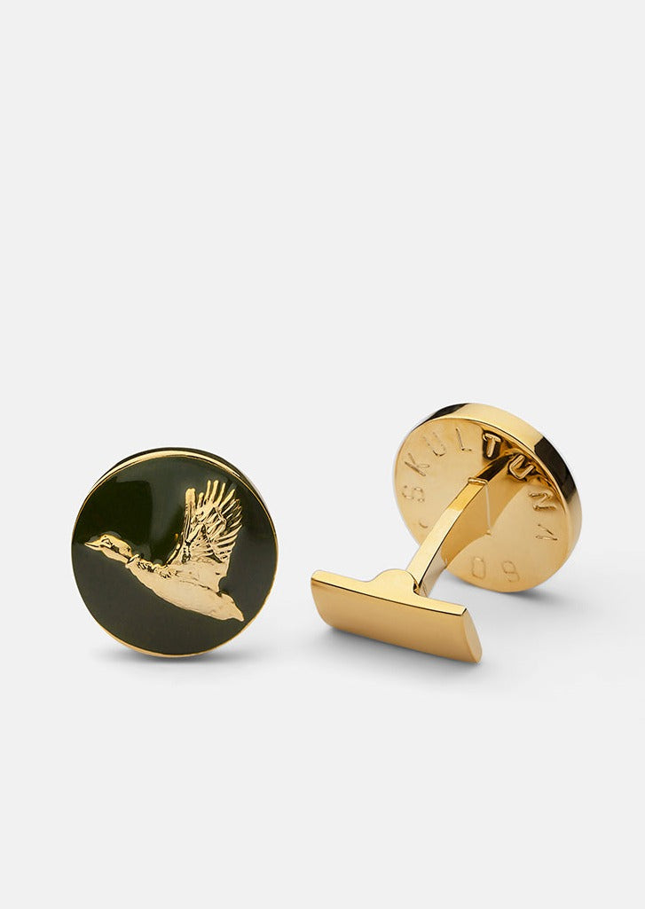 Hunter Cufflinks - Gold plated - Flying Duck — Skultuna 1