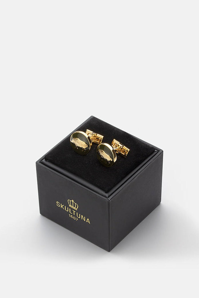 Hunter Cufflinks - Gold Plated- Wild Boar — Skultuna 2