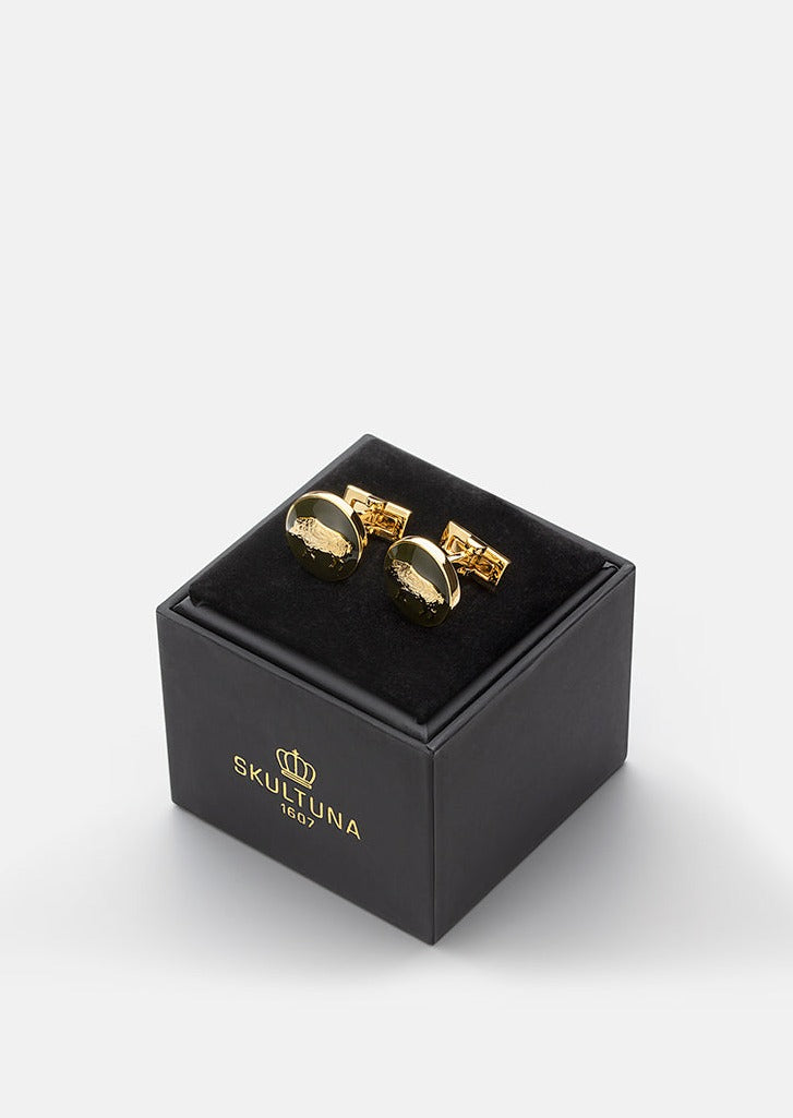 Hunter Cufflinks - Gold Plated- Wild Boar — Skultuna 2