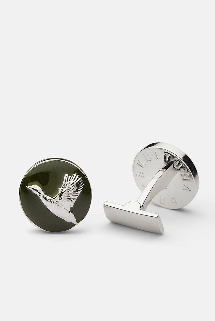 Hunter Cufflinks - Silver plated - Flying Duck — Skultuna 1