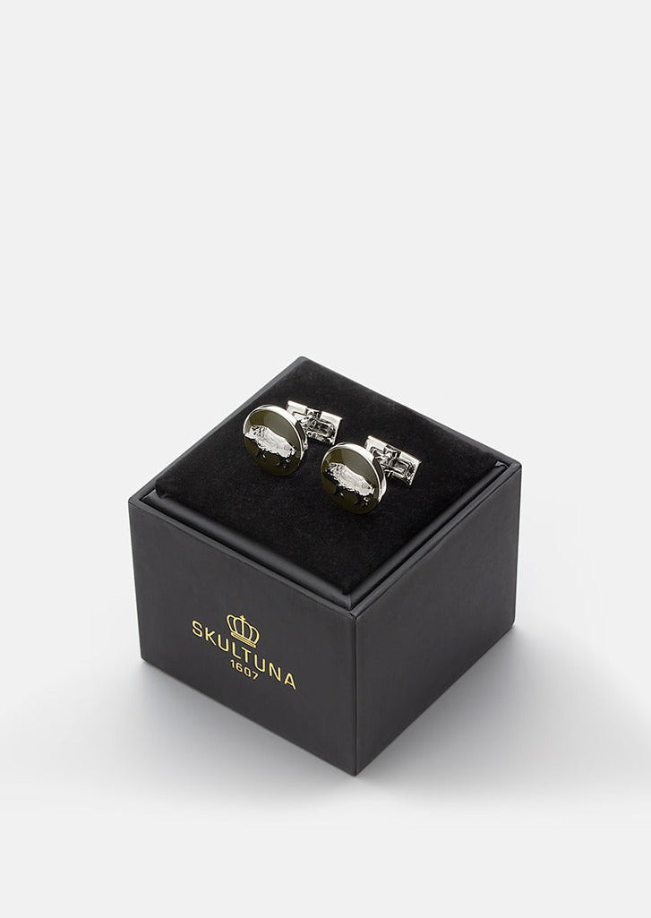 Hunter Cufflinks - Silver plated - Wild Boar — Skultuna 2