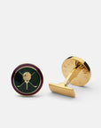 Golf Cuff links - Gold plated/Green/Purple