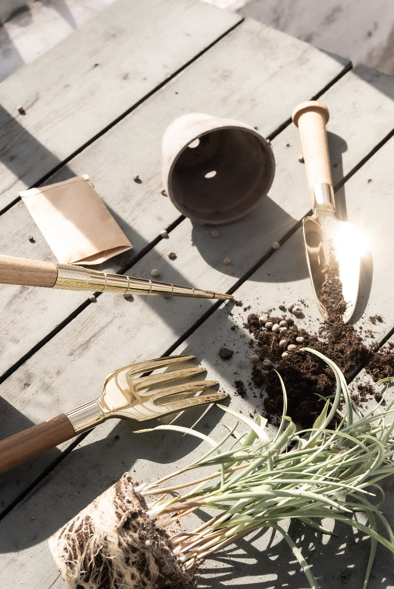 Nurture Hand Showel - Brass / Oak — Skultuna 7