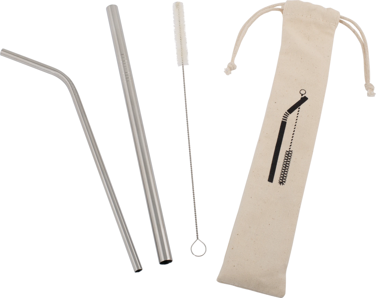 Steel straw set of 2- in a cotton bag — original