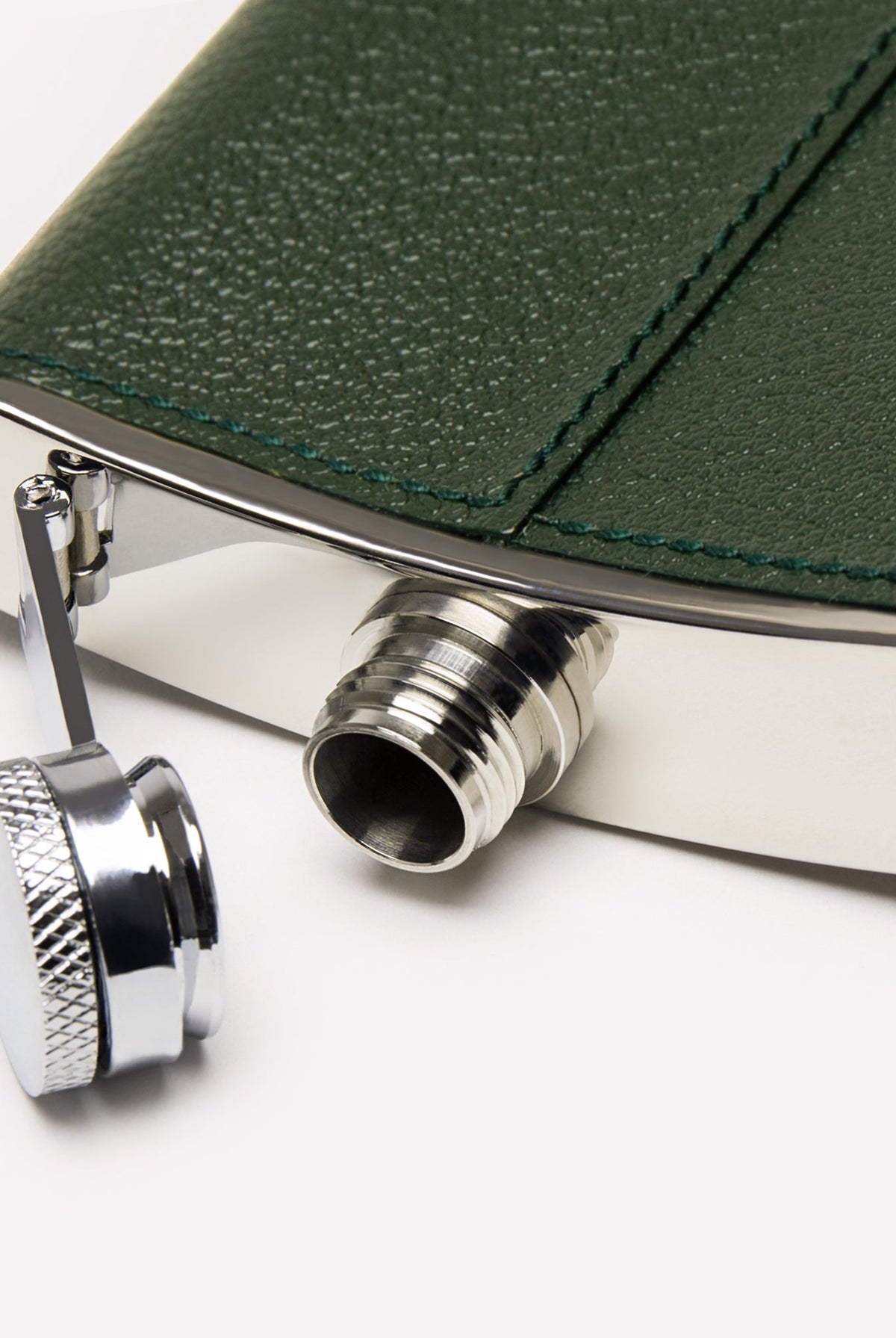 Capra 6oz Hip Flask in Forest Green, back