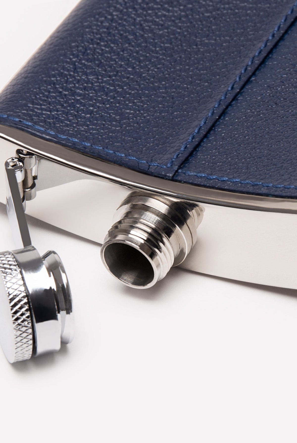 Capra 6oz Hip Flask in Marine Blue, back