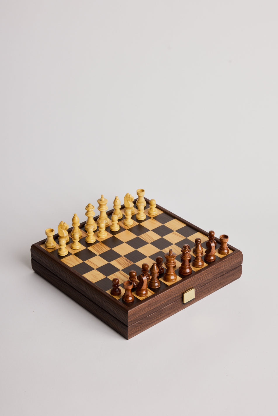 Wooden Chess set with Staunton Chessmen & Olive Burl/Wenge - Cigale & Fourmi
