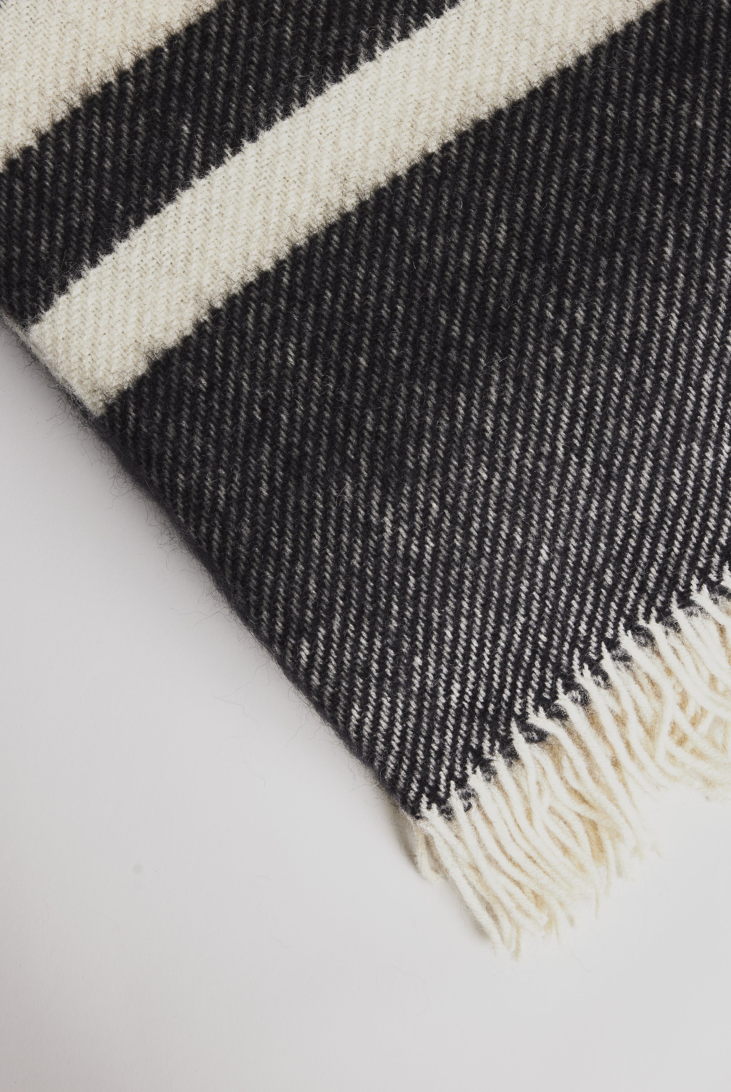 Woolen Blanket - Gotland Stripe Black - Cigale & Fourmi