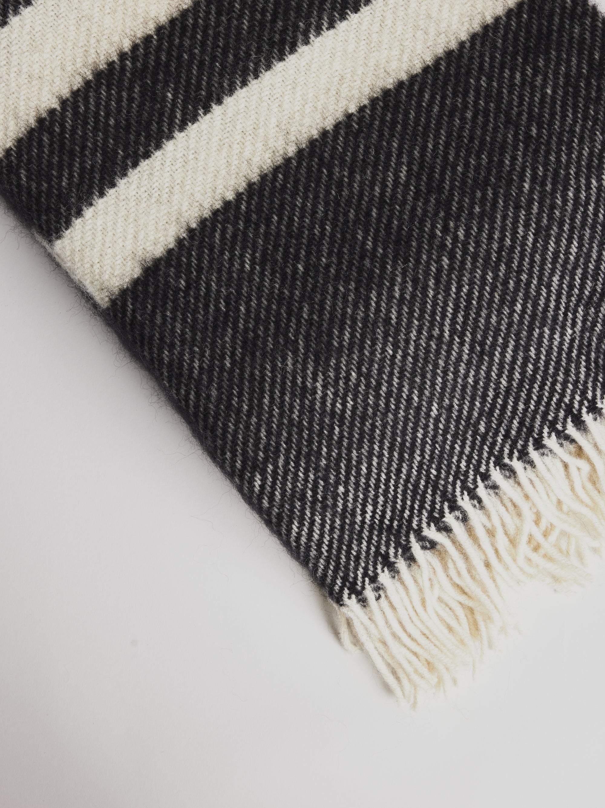 Woolen Blanket - Gotland Stripe Black - Cigale &  Fourmi