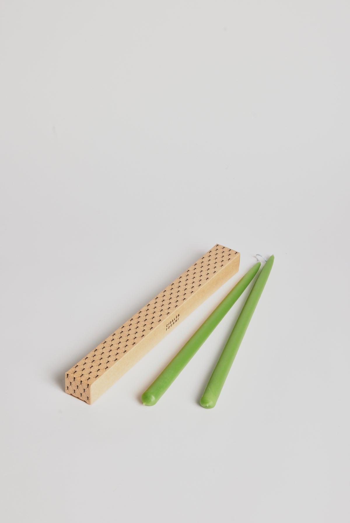 Antique Taper Candle - Green - Cigale & Fourmi