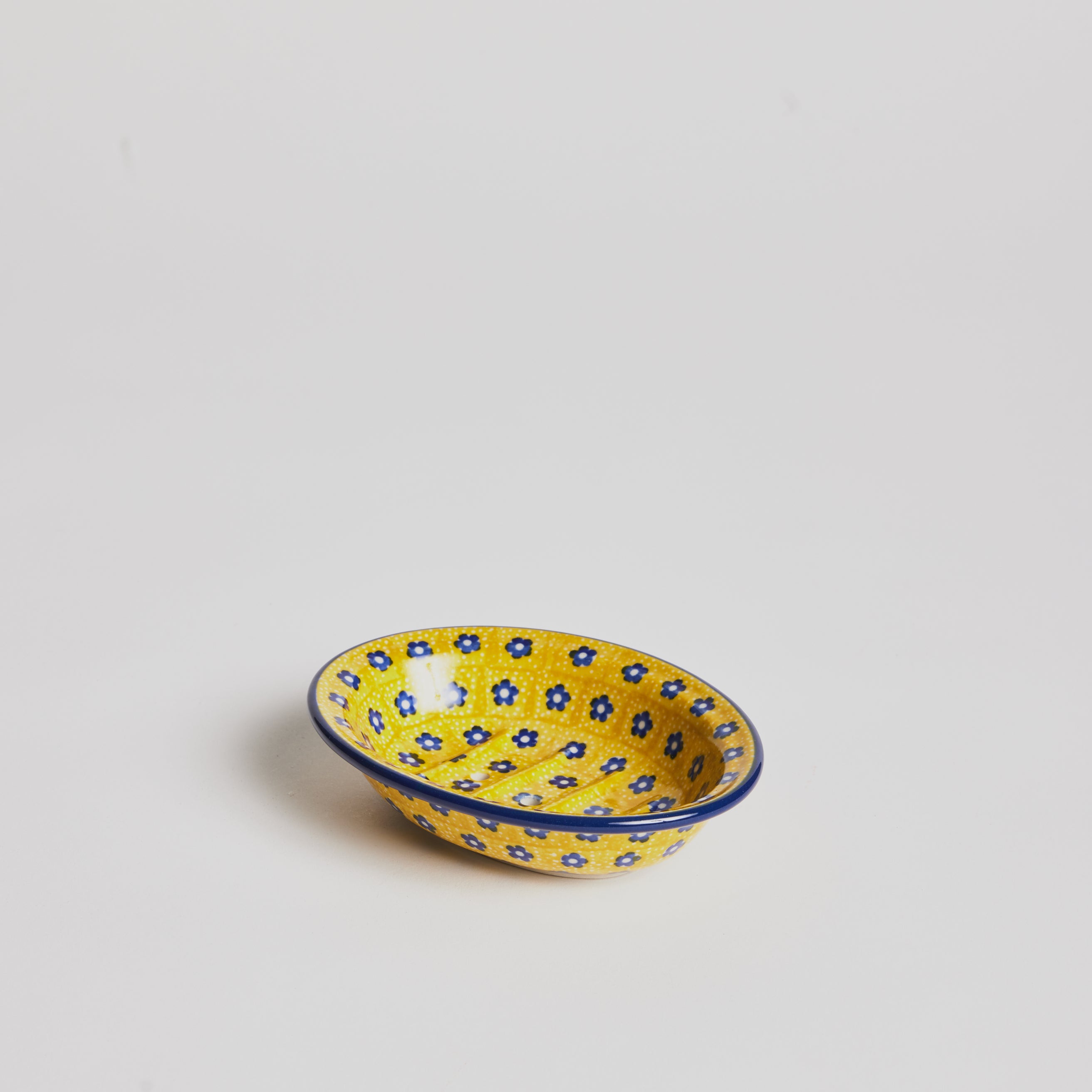 Soap Dish - Oval Yellow - Little Flower - Cigale & Fourmi