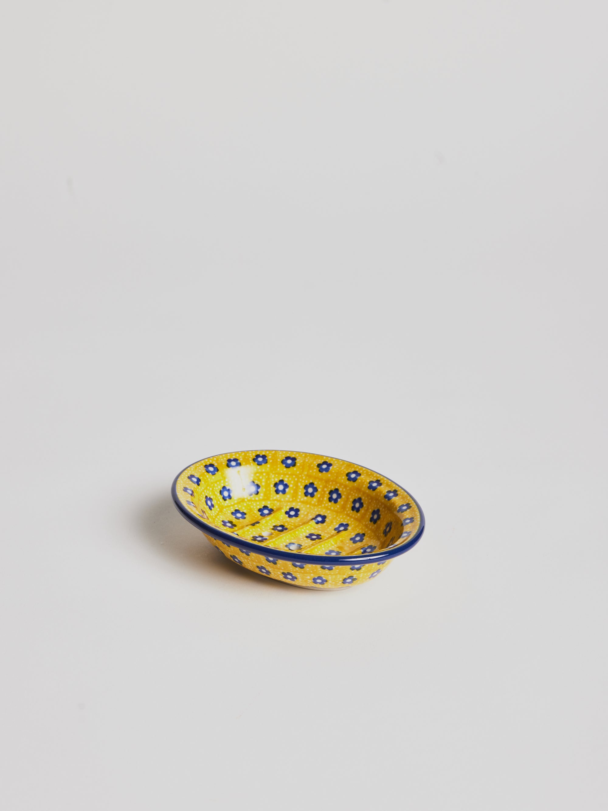 Soap Dish - Oval Yellow -  Little Flower - Cigale &  Fourmi