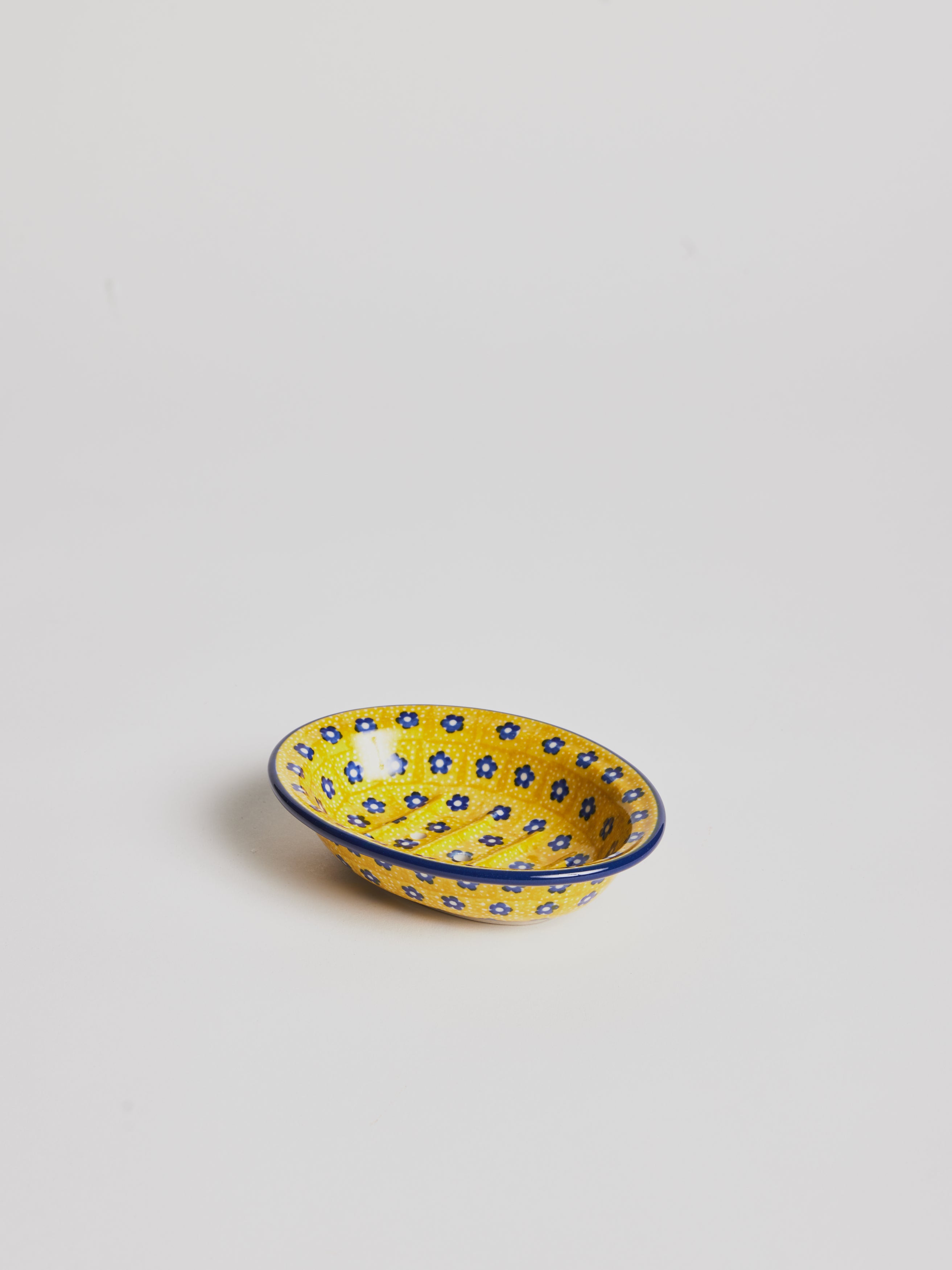 Soap Dish - Oval Yellow - Little Flower - Cigale & Fourmi