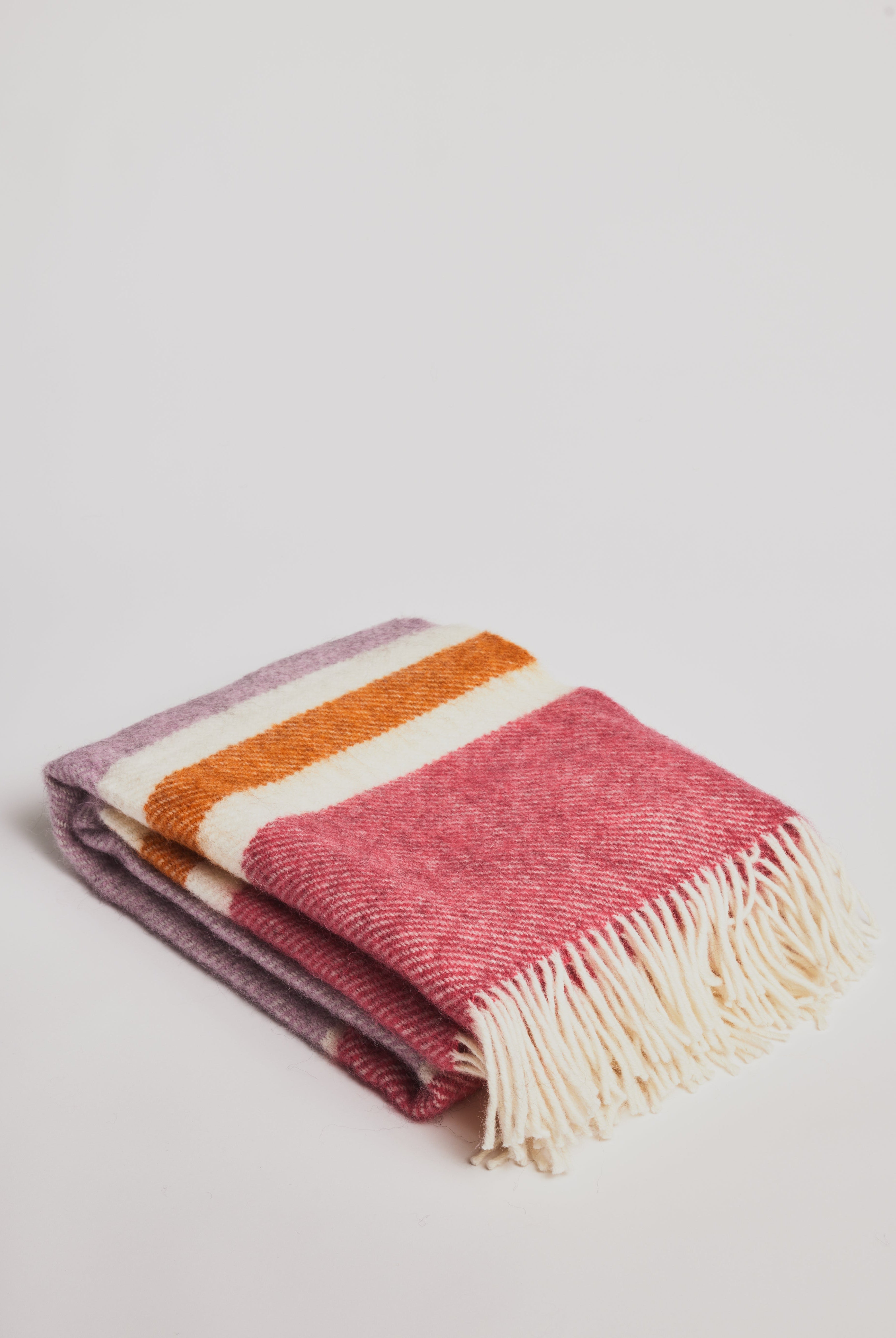 Woolen Blanket - Gotland Stripe Cerise - Cigale & Fourmi