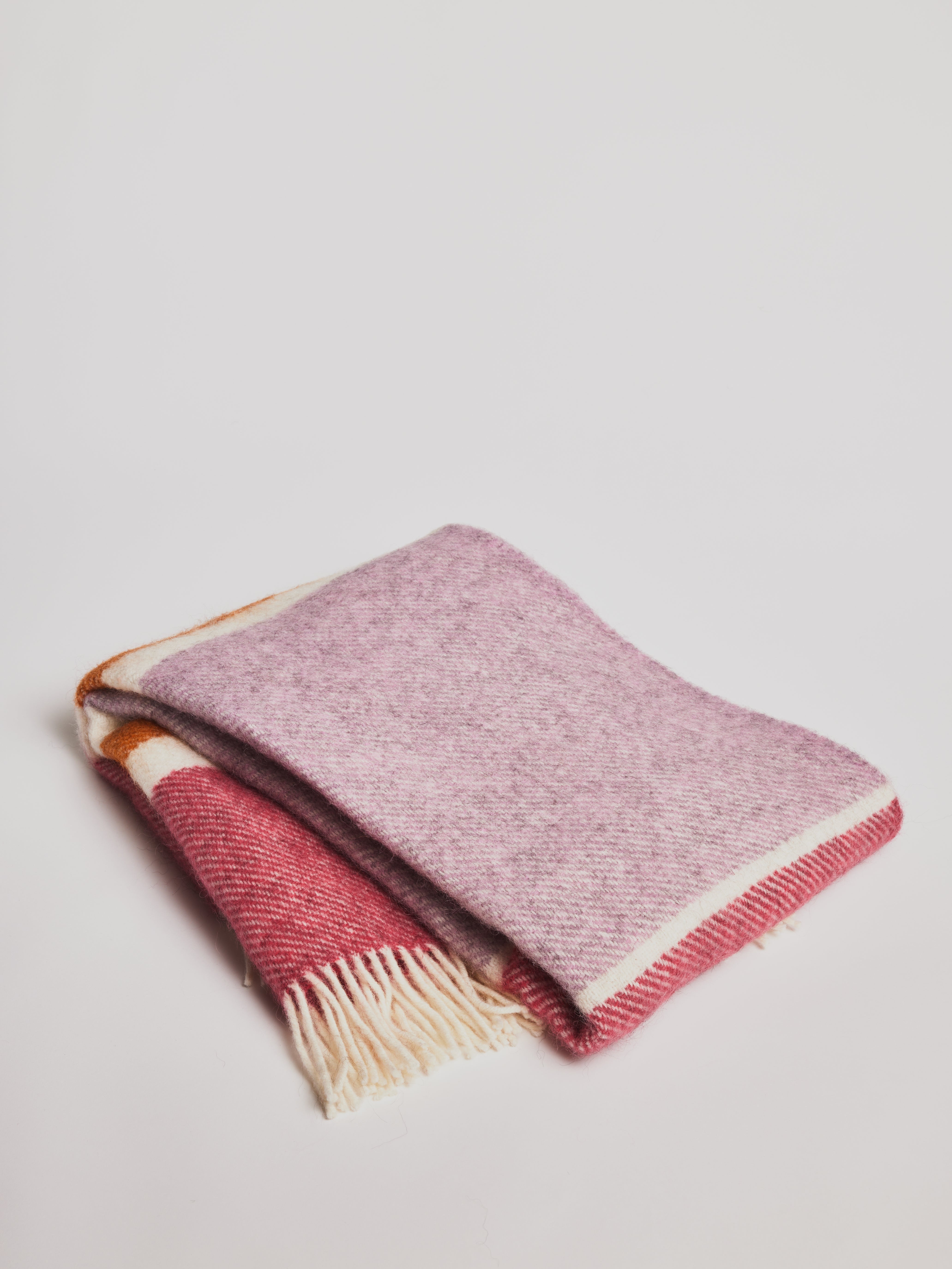 Woolen Blanket - Gotland Stripe Cerise - Cigale & Fourmi