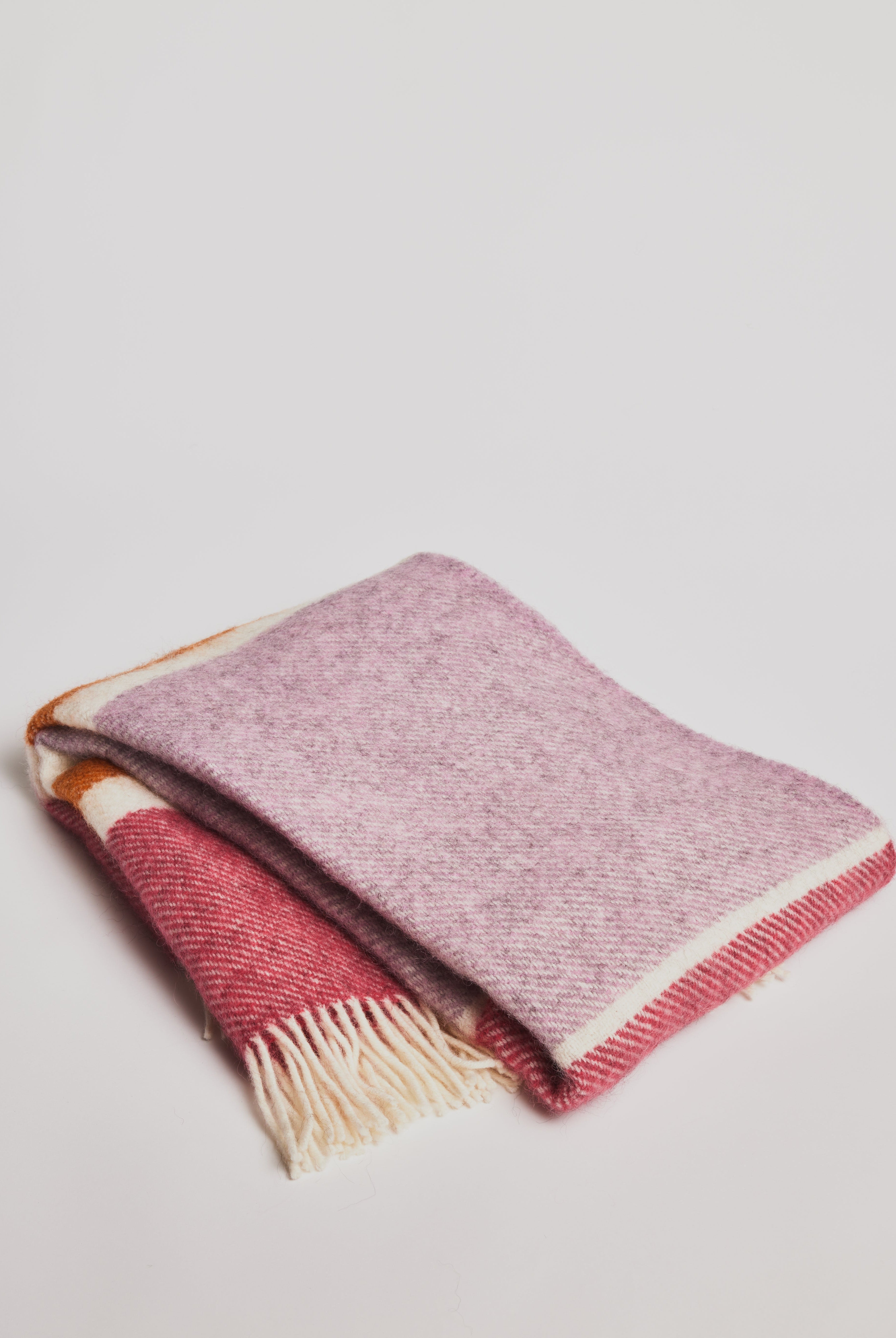 Woolen Blanket - Gotland Stripe Cerise - Cigale & Fourmi