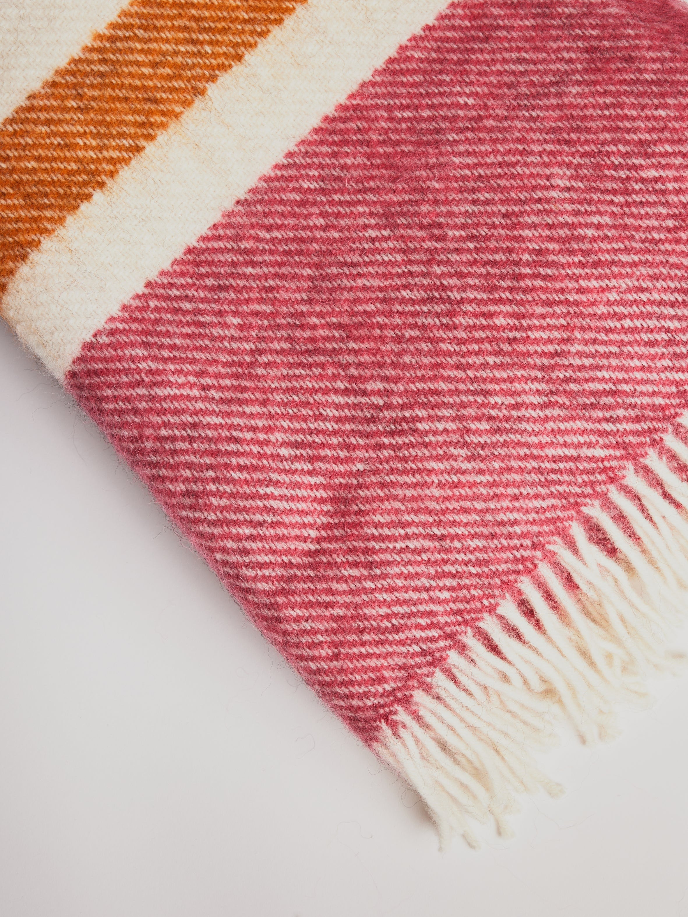 Woolen Blanket - Gotland Stripe Cerise - Cigale & Fourmi