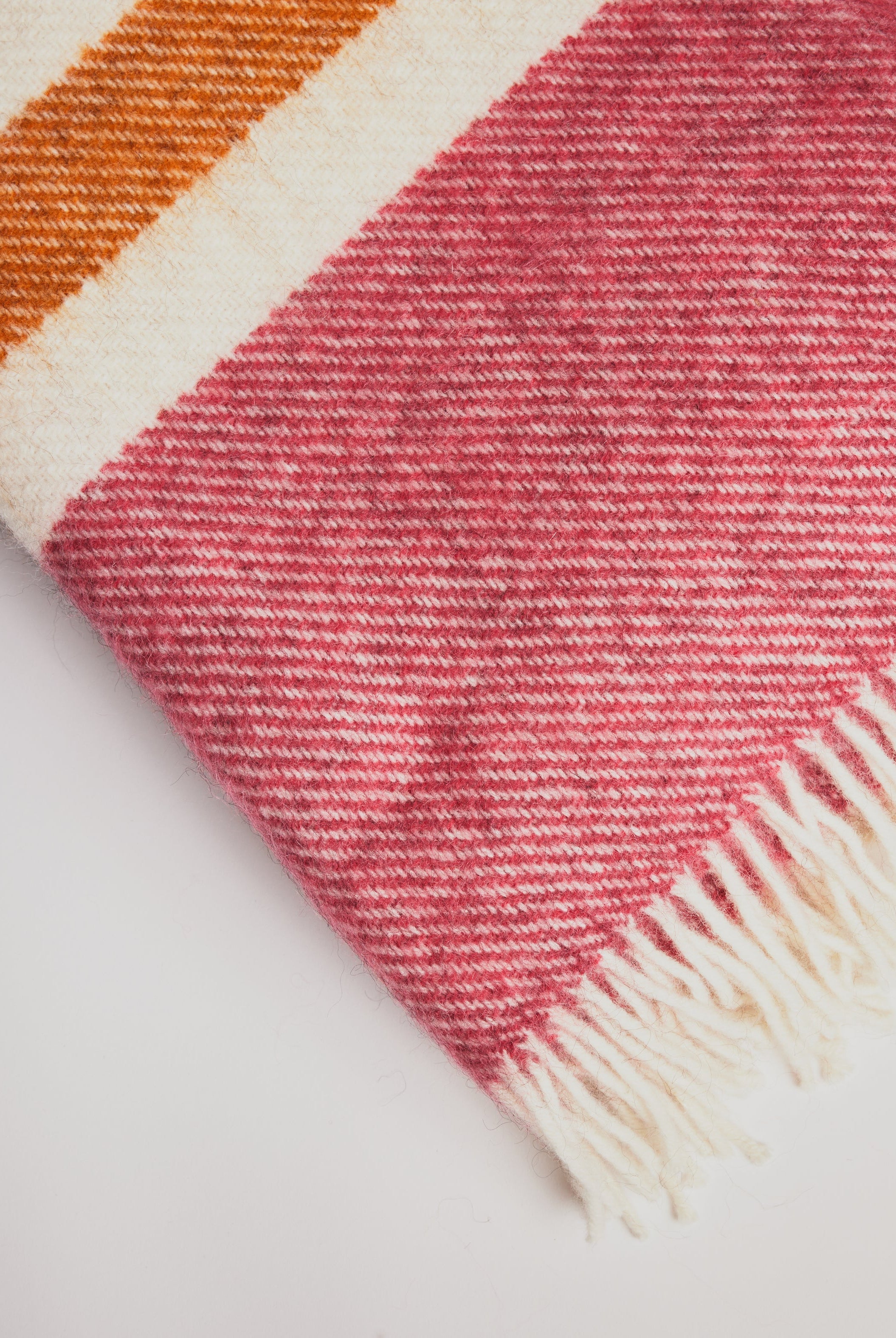 Woolen Blanket - Gotland Stripe Cerise - Cigale & Fourmi