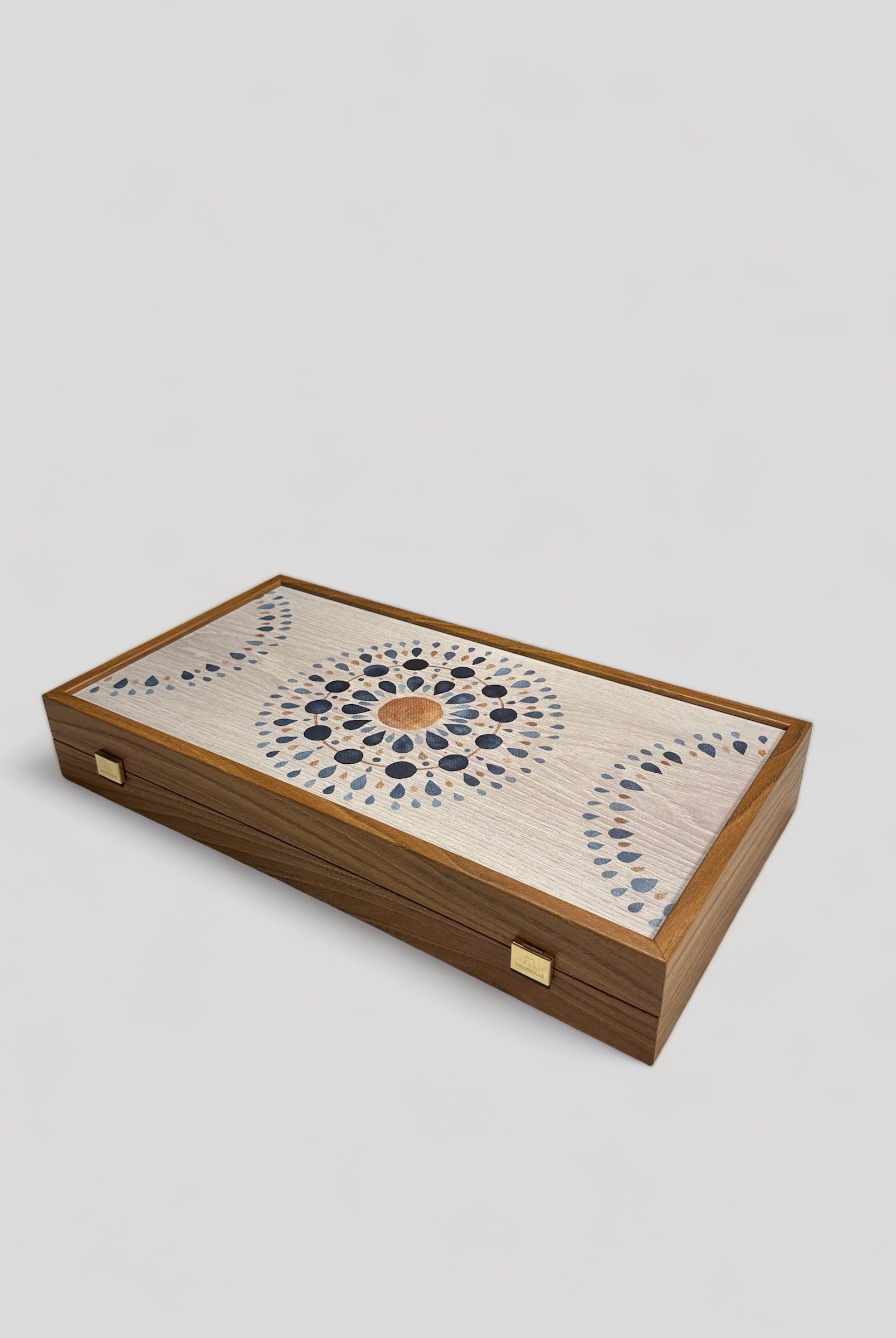 Backgammon - Wooden and printed-Watercolour Mandala - Cigale & Fourmi