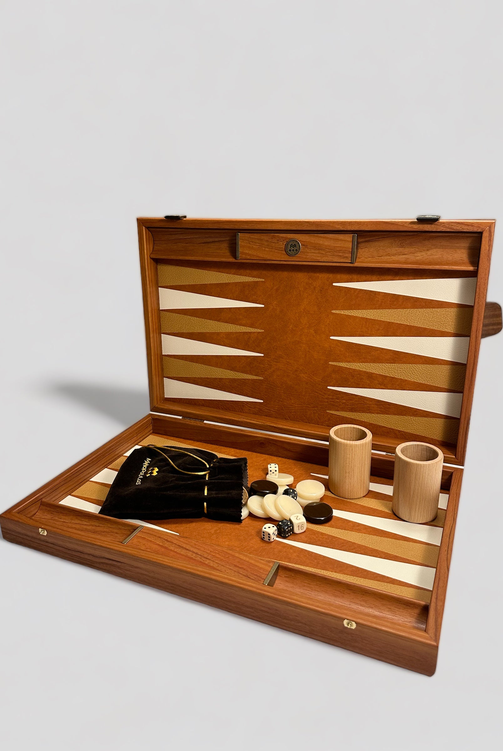 Backgammon - Crocodile Tote and Camel Brown Letherette - Cigale & Fourmi