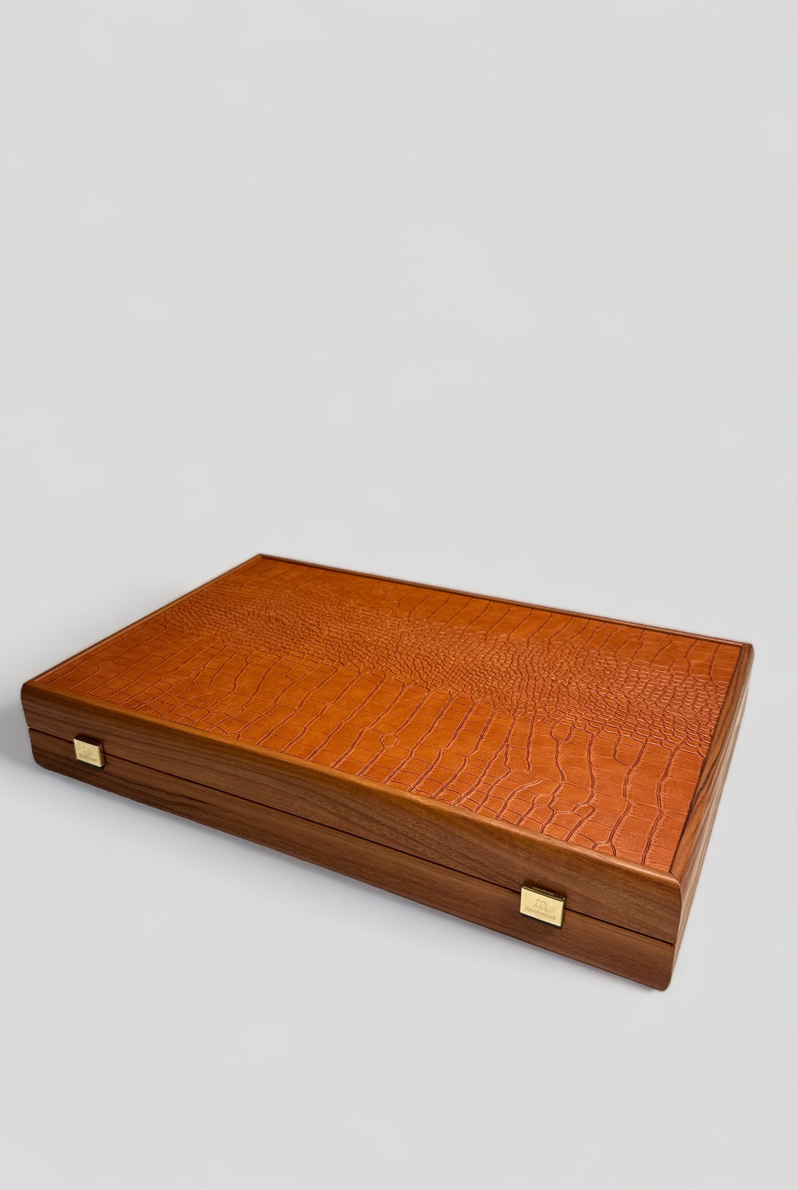 Backgammon - Crocodile Tote and Camel Brown Letherette - Cigale & Fourmi