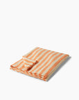 Linen Beach Towel - Medium Stripe- Orange / White - Cigale & Fourmi