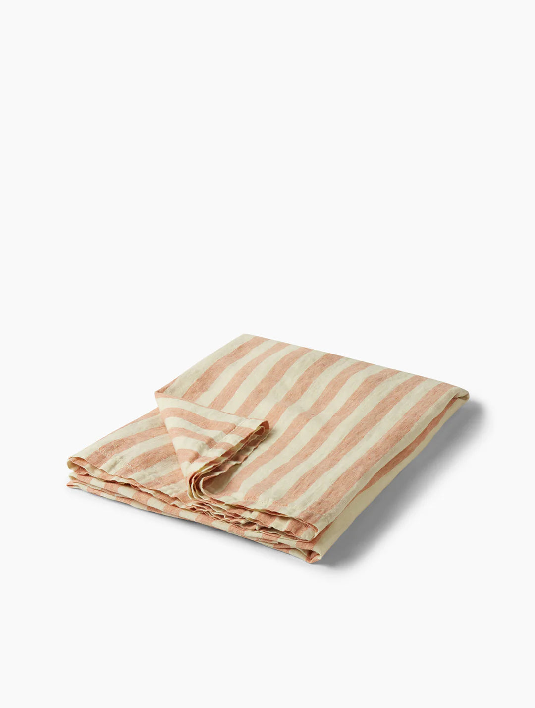 Linen Beach Towel - Medium Stripe- Terracotta / Off White - Cigale &amp;  Fourmi