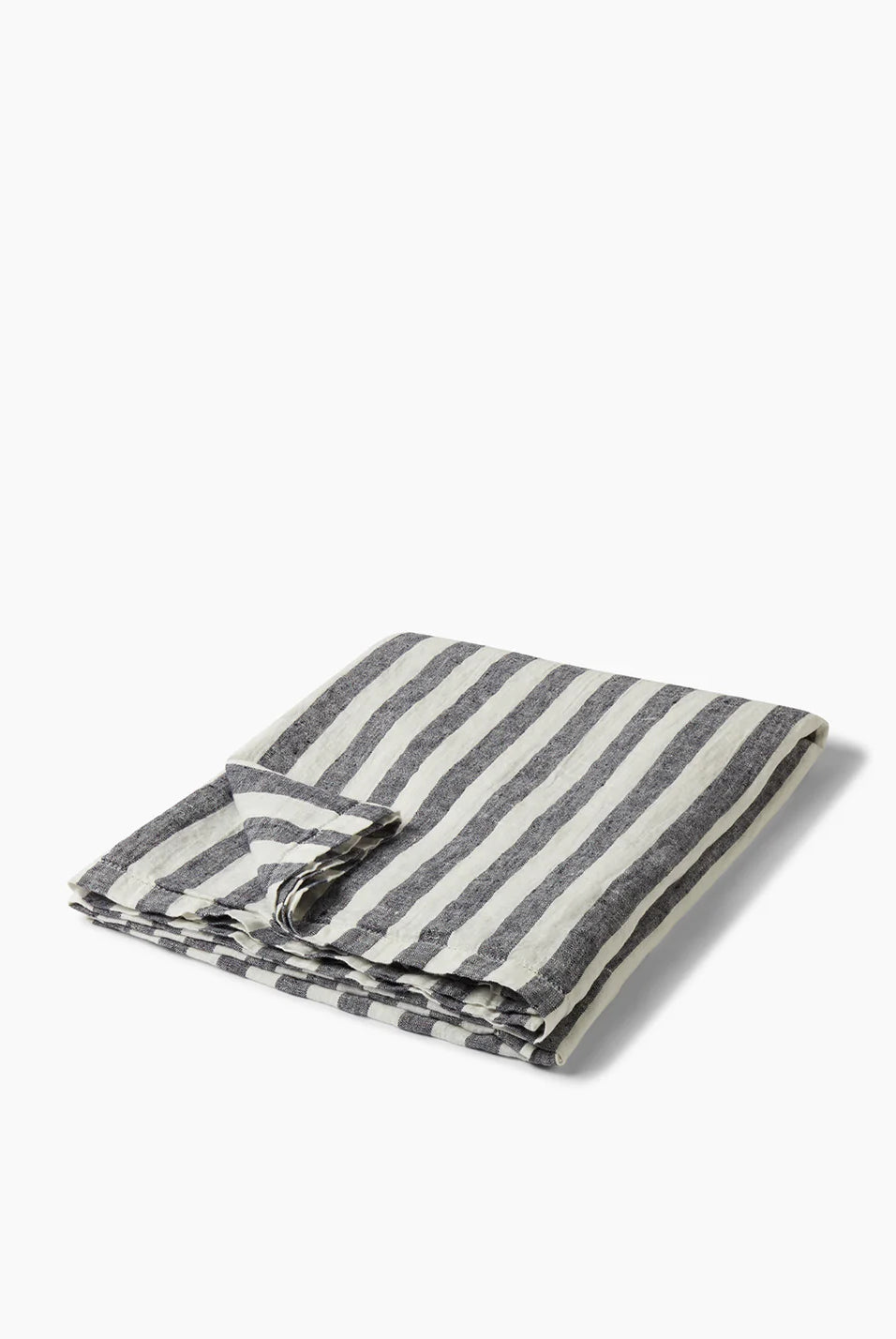 Linen Beach Towel - Medium Stripe Midnight Blue / White - Cigale & Fourmi