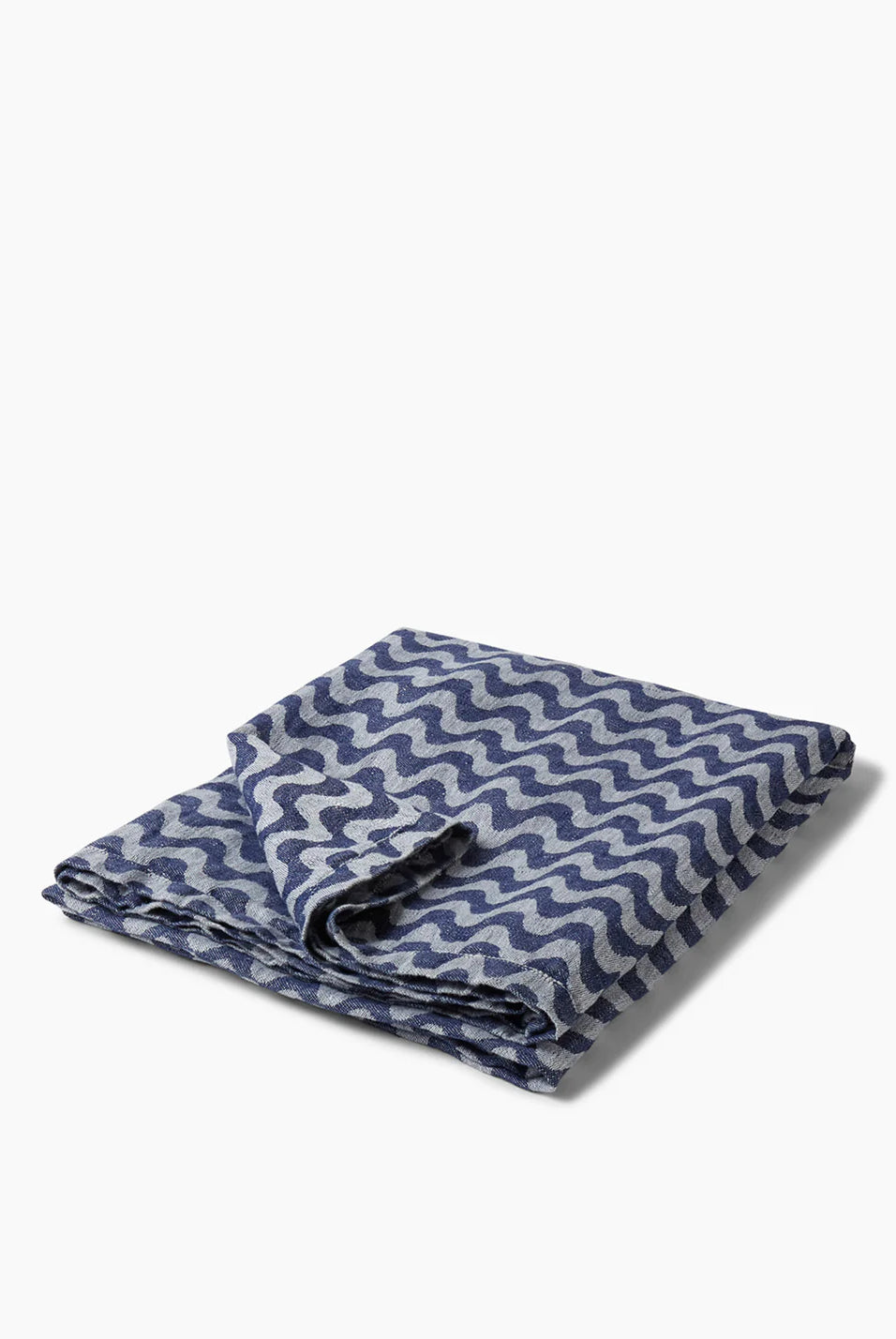 Linen Beach Towel - Jacquard Copacabana Navy Blue - Cigale & Fourmi