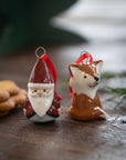 Ceramic Hanging Decoration Fox & Santa