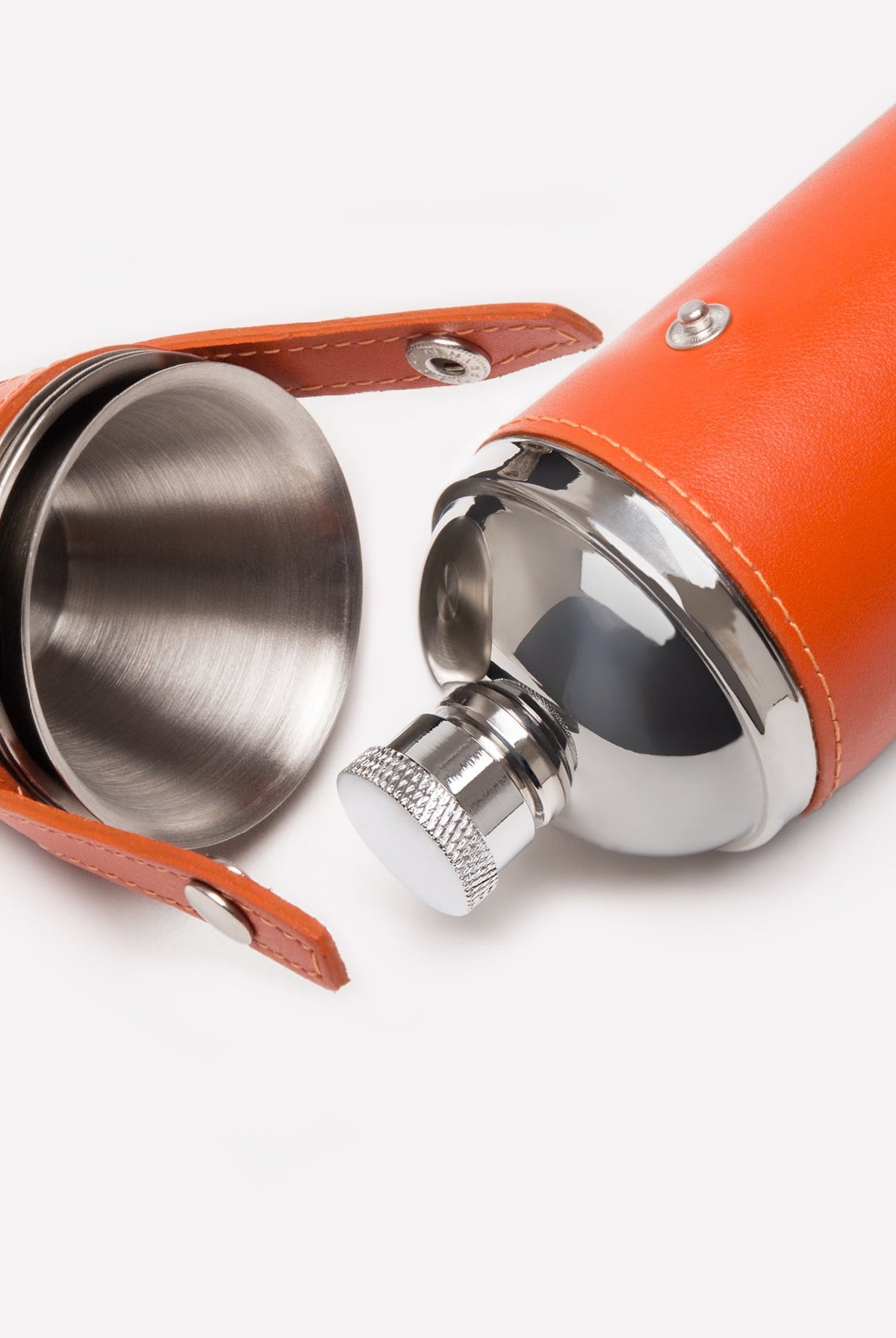 Ettinger Sterling 8oz Hunter Flask with 4 Cups – Orange