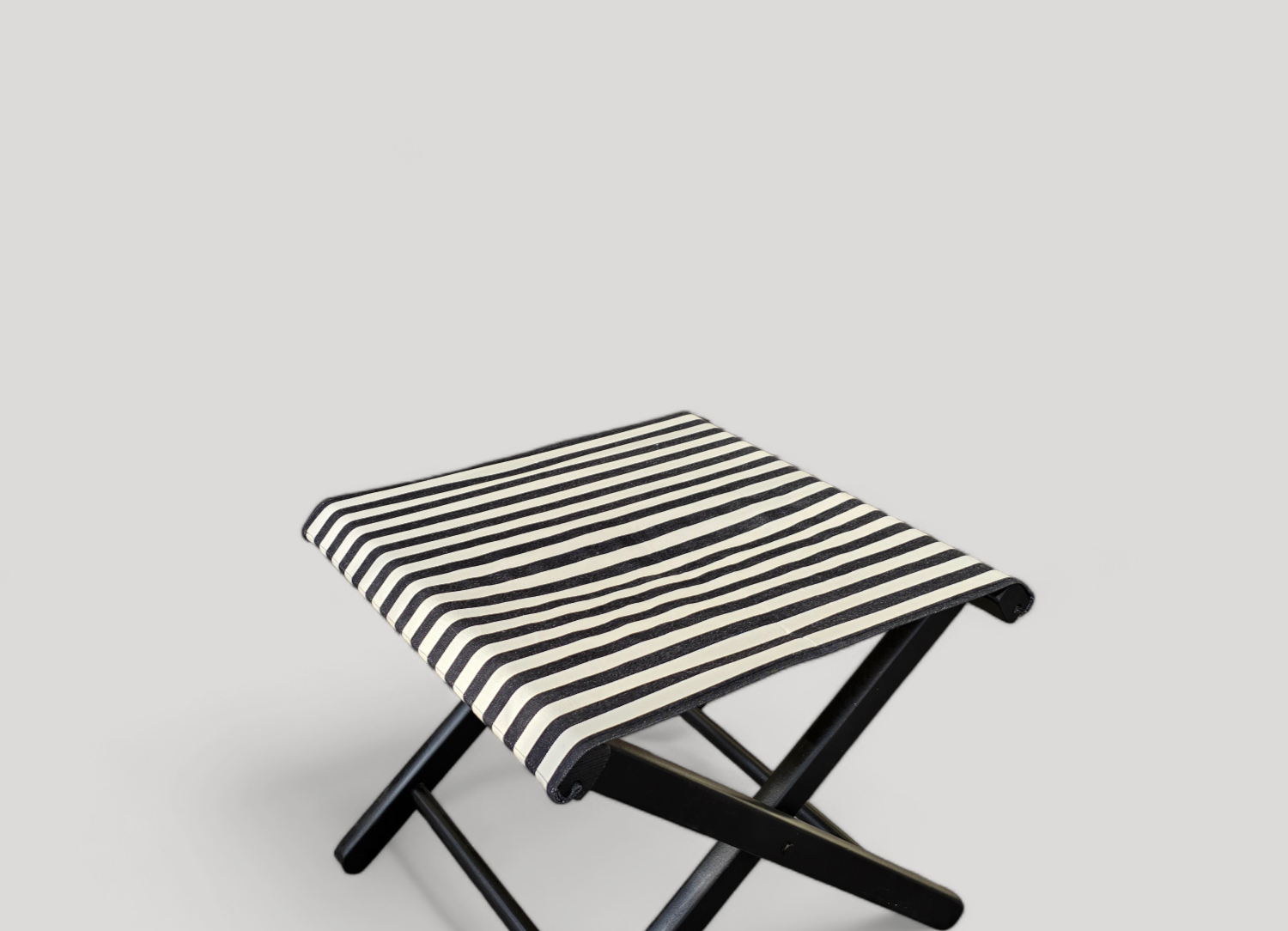 Foldable Footrest- Black & White with Black Structure - Cigale & Fourmi