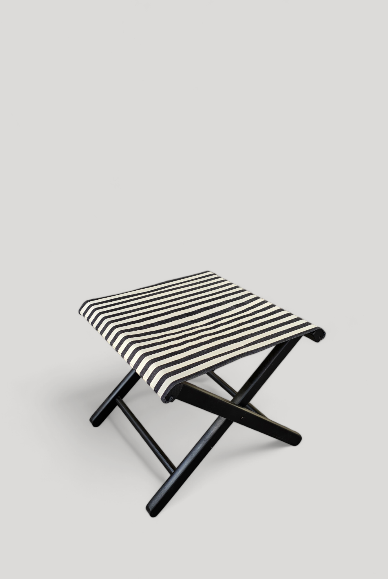 Foldable Footrest- Black & White with Black Structure - Cigale & Fourmi