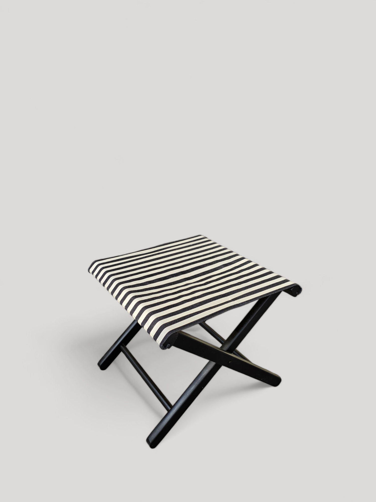 Foldable Footrest- Black &amp; White with Black Structure - Cigale &amp;  Fourmi