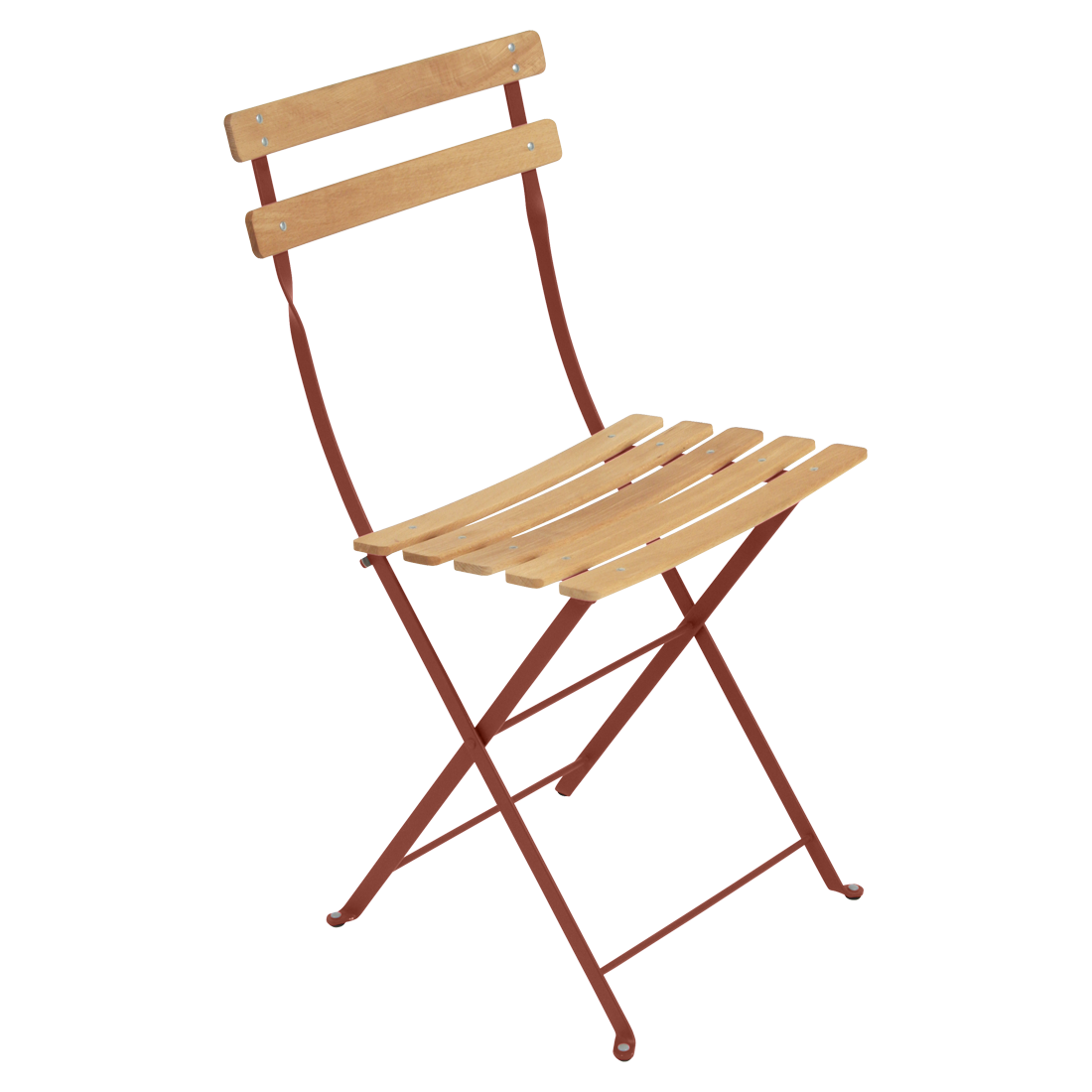 Bistro Natural Folding Chair - Red Ochre