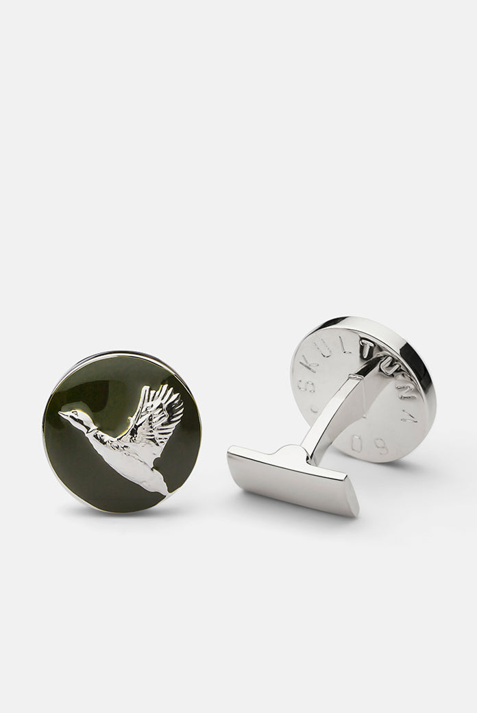 Hunter cuff links - Silver plated - Flying Duck - Cigale & Fourmi
