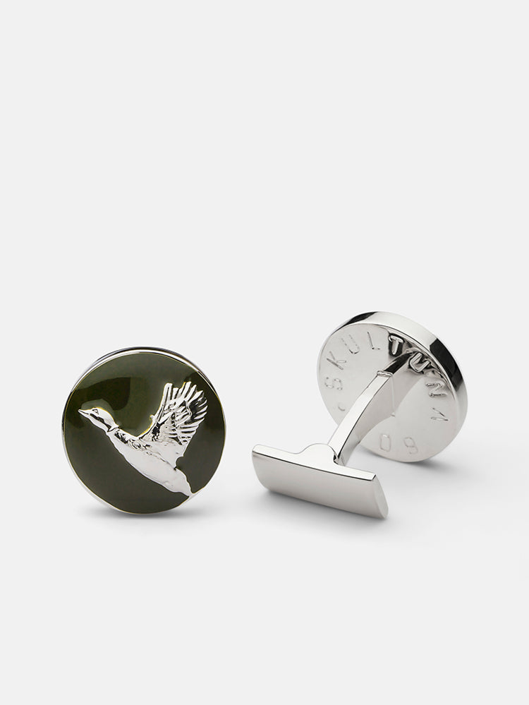 Hunter cuff links - Silver plated - Flying Duck - Cigale & Fourmi