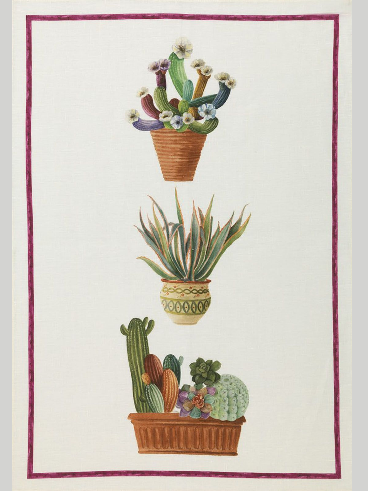 Kitchen Towel - Fucsia Kactus - Cigale & Fourmi