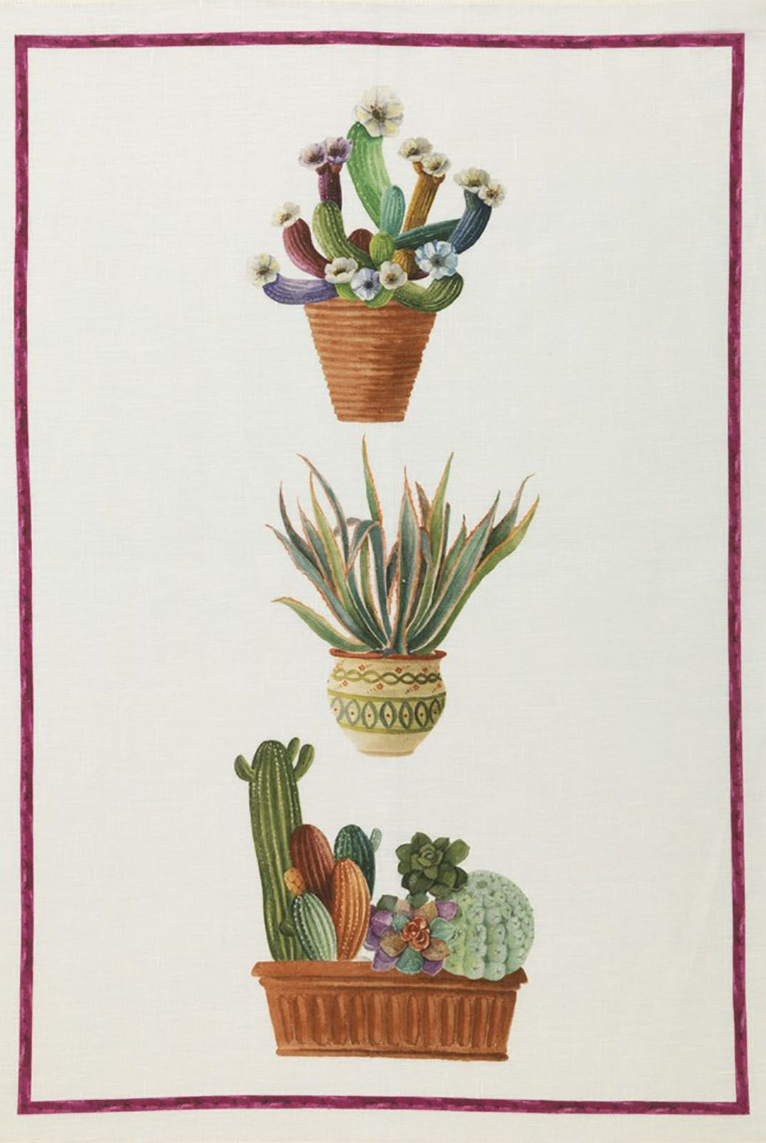 Kitchen Towel - Fucsia Kactus - Cigale & Fourmi