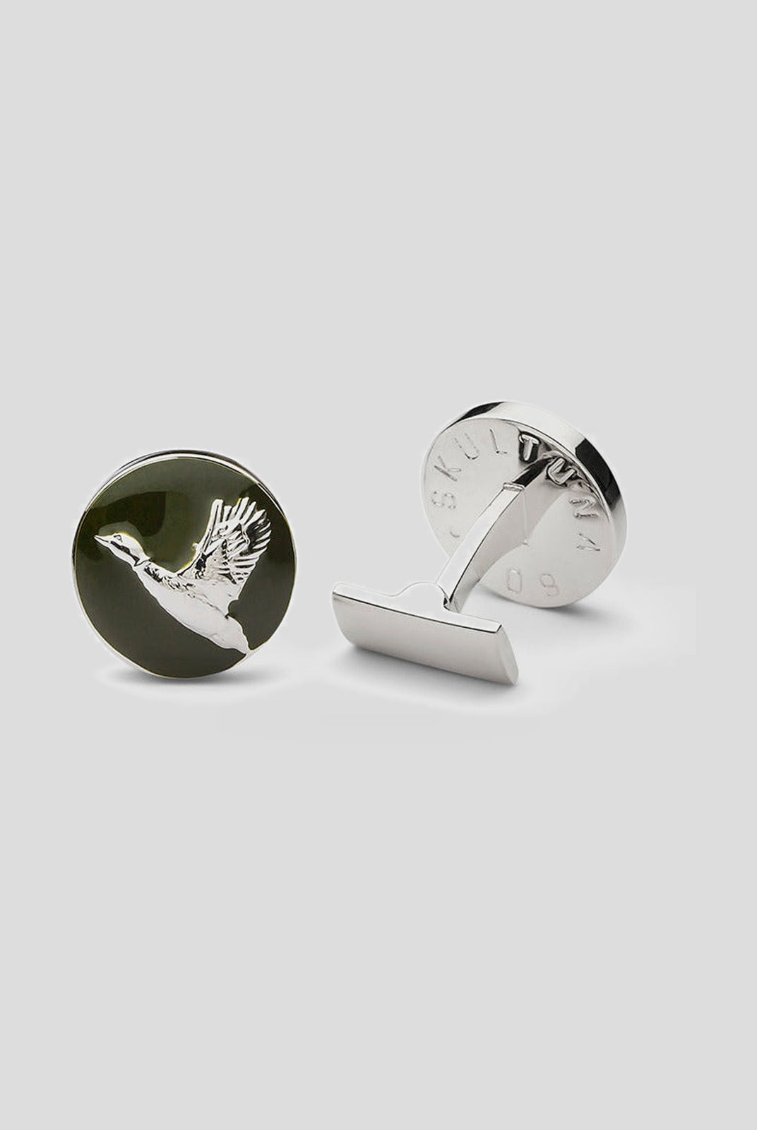 Hunter Cufflinks - Silver plated - Flying Duck — Skultuna