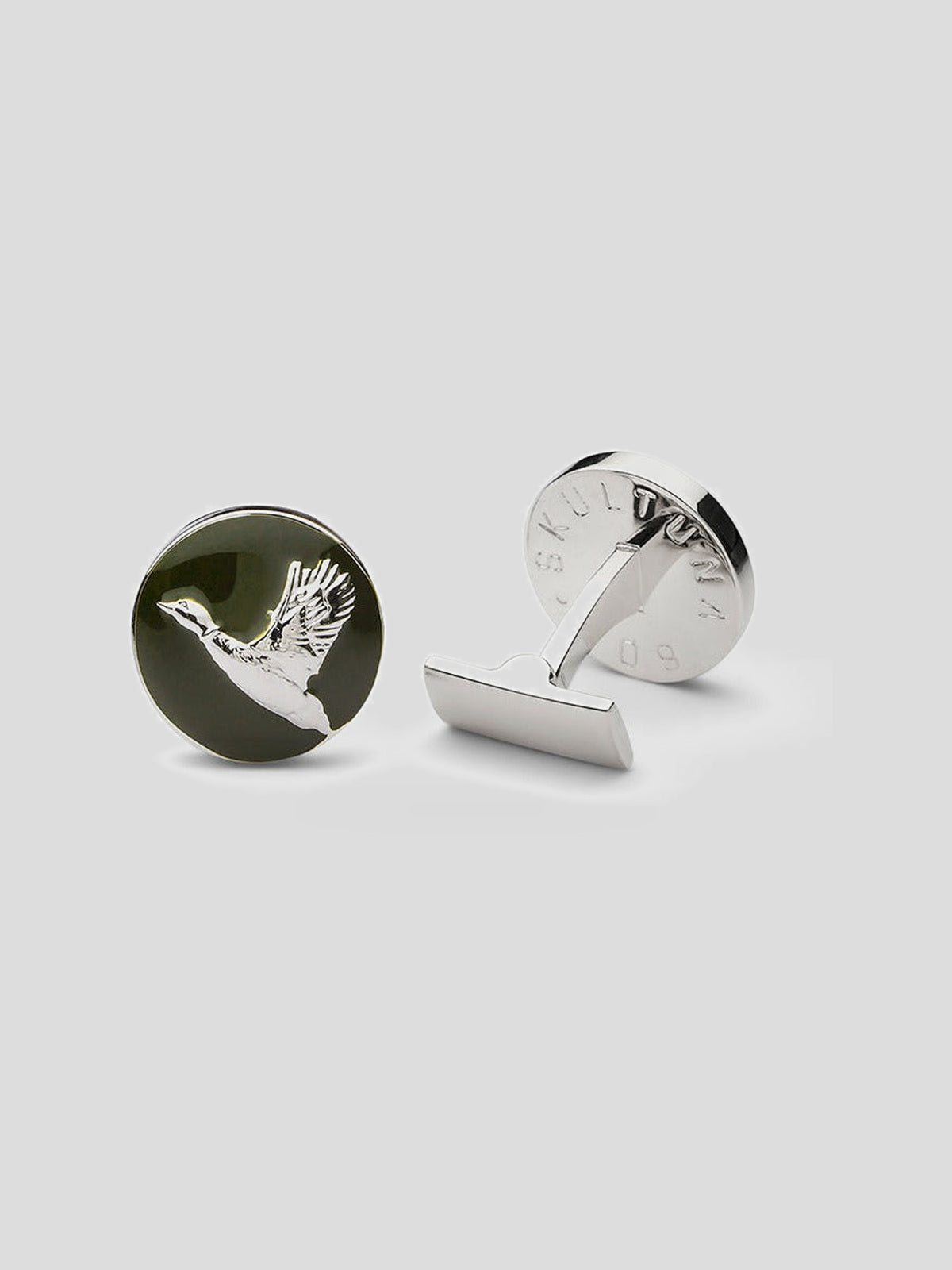 Hunter Cufflinks - Silver plated - Flying Duck — Skultuna