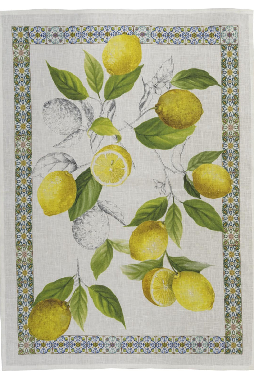 Kitchen Towel - Limone / Cedro - Yellow edge — Tessitura Toscana Telerie