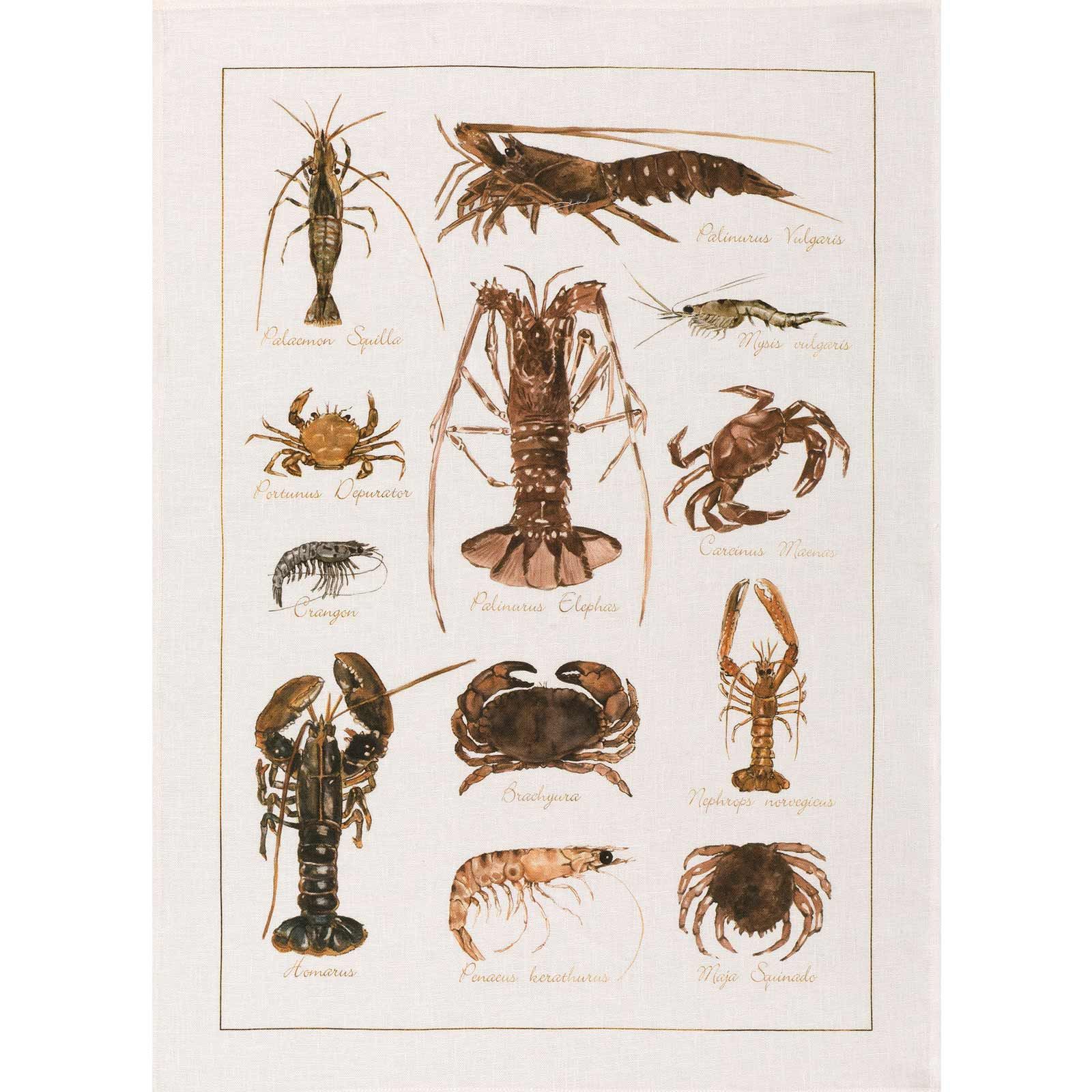 Kitchen Towel - La Mer Crostacei / Crabs - Cigale &  Fourmi
