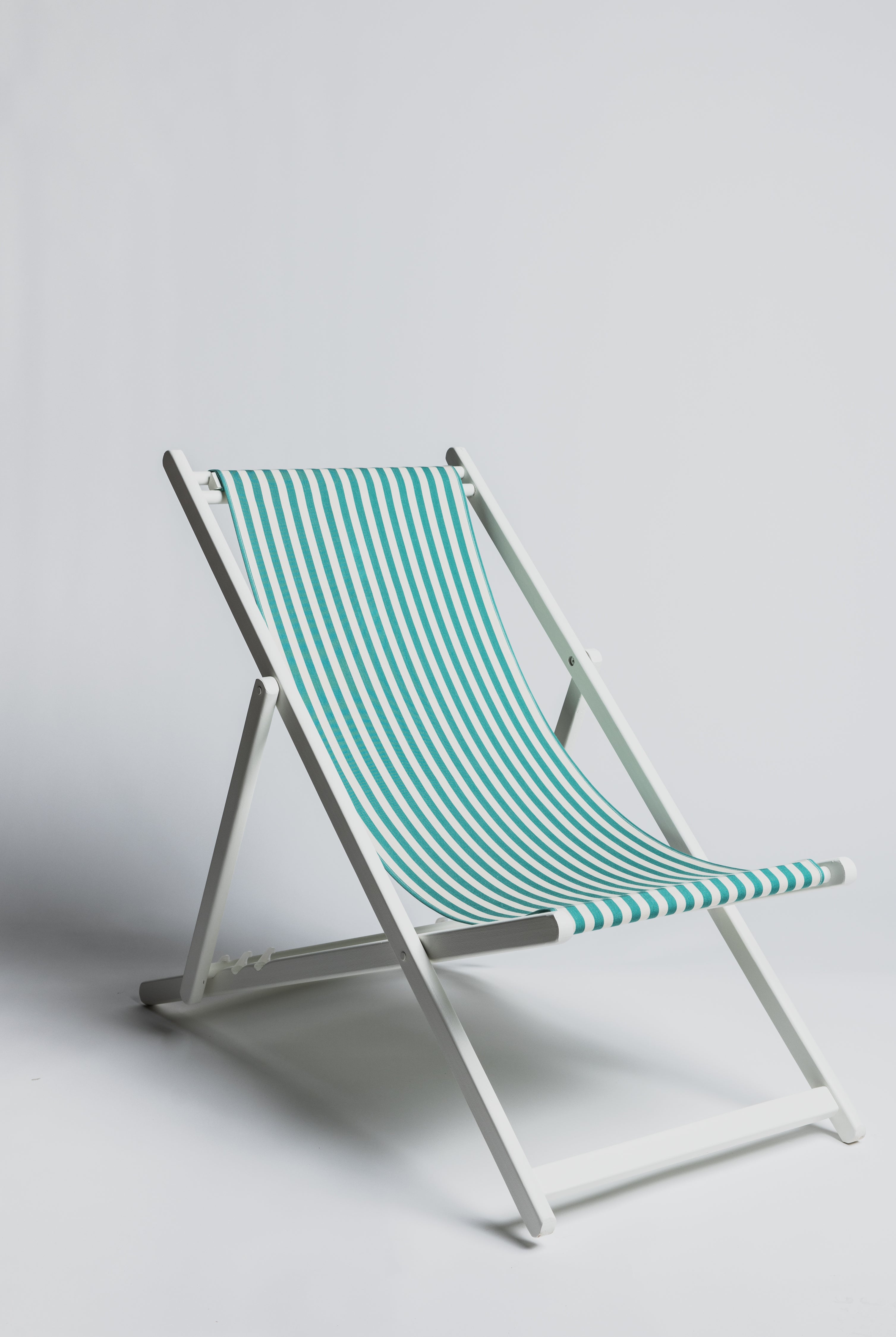 Sun chair - Stripe Menthe with White Structure - Cigale & Fourmi