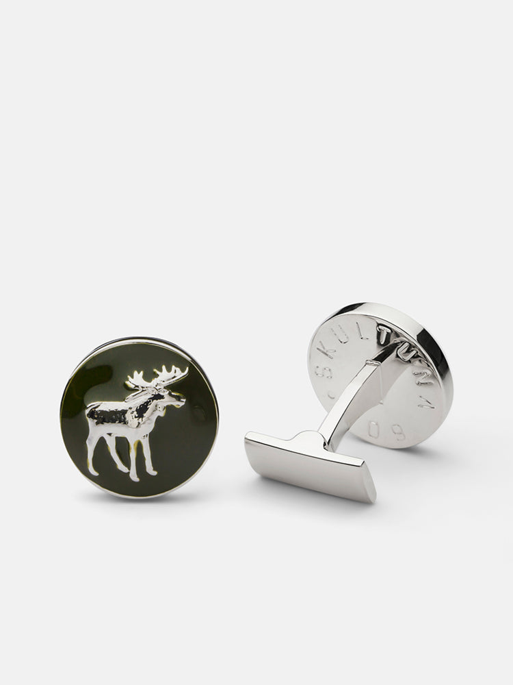 Hunter cuff links - Silver plated - Moose - Cigale & Fourmi