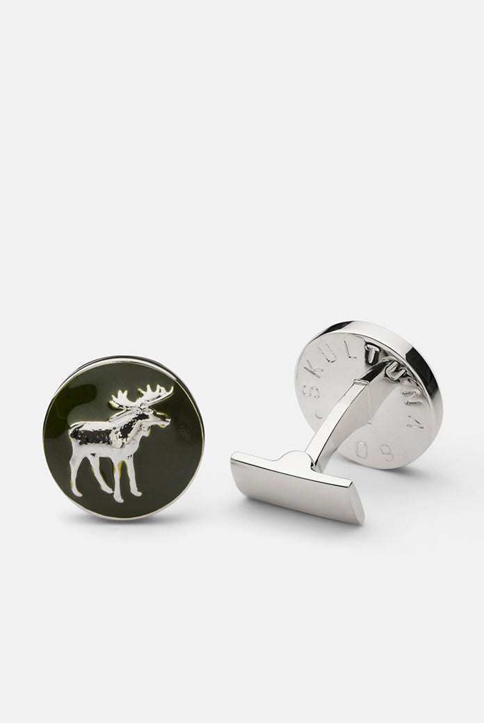 Hunter cuff links - Silver plated - Moose - Cigale & Fourmi