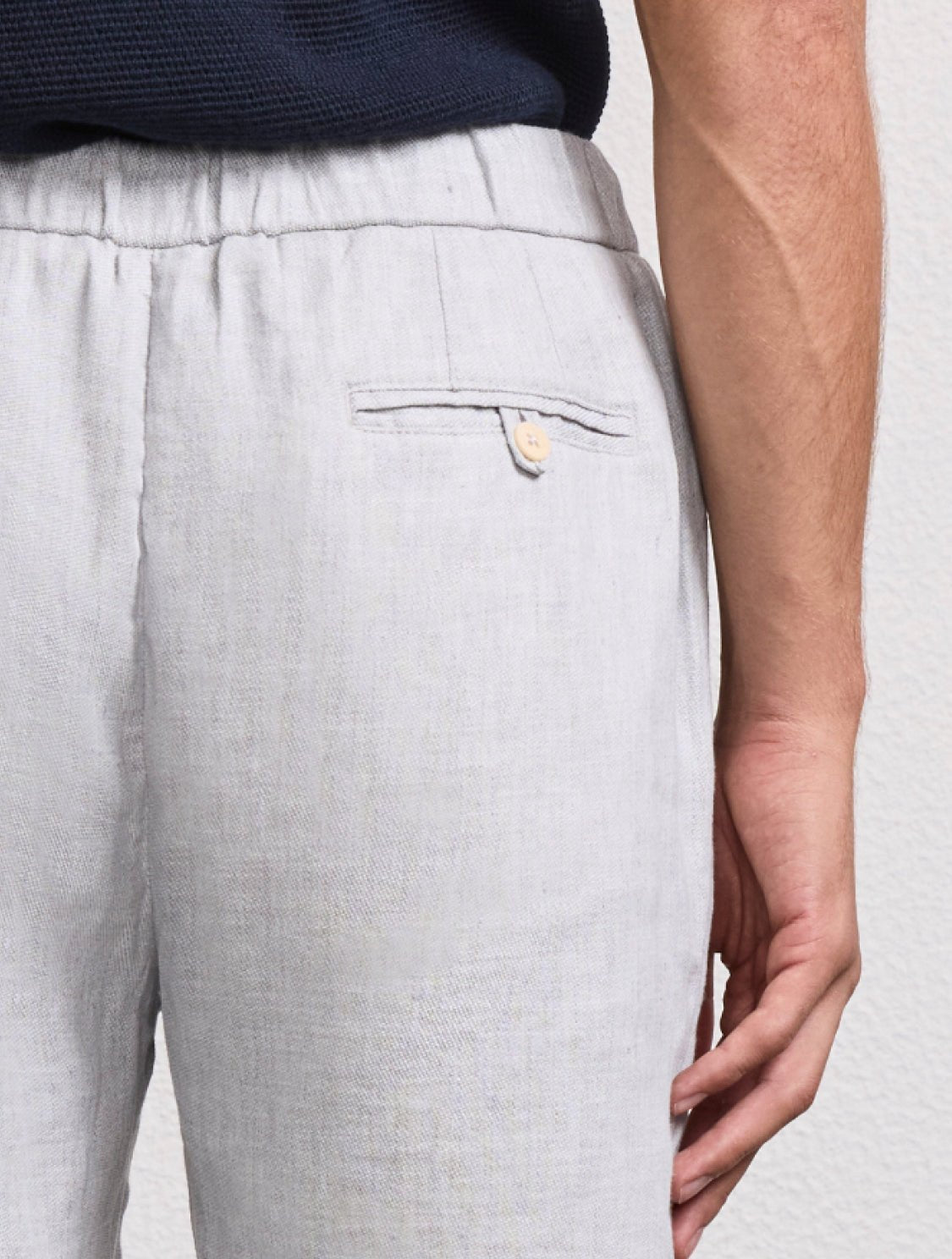 Oscar Linen Chinos - Light Melange Grey — Frescobol Carioca