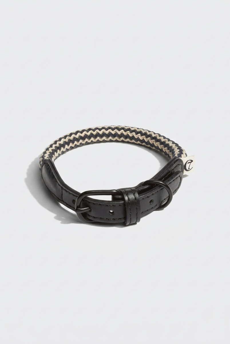 Dog Collar Mauerpark -Zigzag Black — Cigale & Fourmi