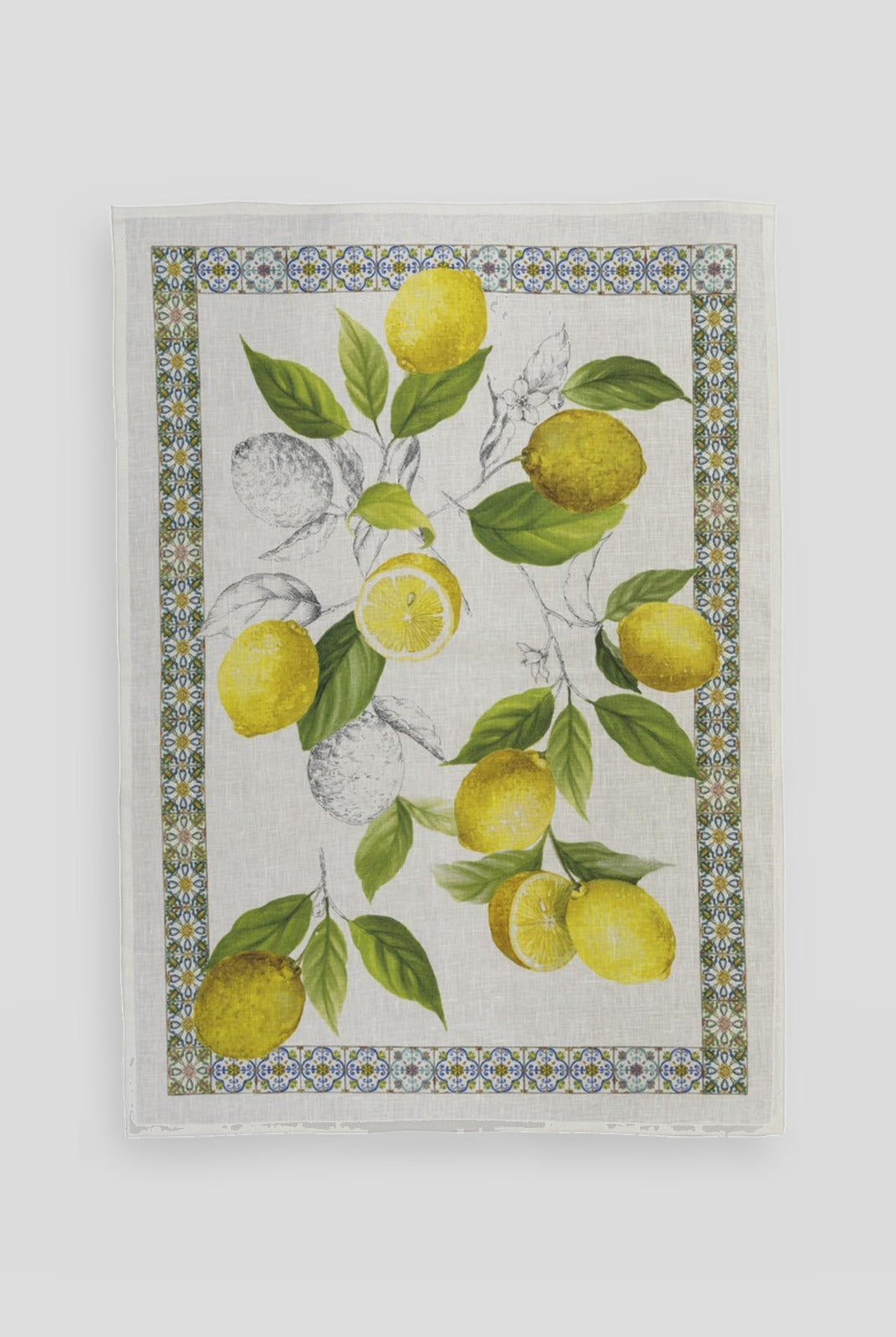 Kitchen Towel - Limone / Cedro - Yellow edge — Tessitura Toscana Telerie